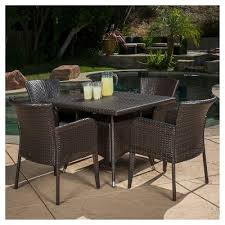 Corsica outdoor wicker round dining table (only) by christopher knight home. Corsica 5pc Wicker Patio Dining Set Brown Christopher Knight Home Target