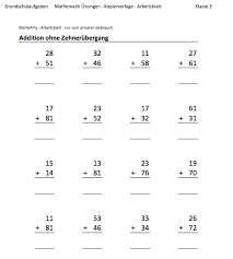 Übungsblätter für mathe ab der grundschule mit lösungen. 20 Arbeitsblatter Addition Ohne Zehnerubergang Mathefritz
