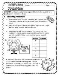 Half Life Practice Worksheet Upper Elementary Science Elementary Learning Elementary School Lessons