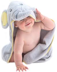 The innocence on their face while covered in the towel is beyond cuteness. Hooded Baby Towel Gray Elephant By Little Tinkers World Natural Cotton Soft And Absorbent Bath Towels With Hood For Babies Toddlers Perfect For Girls Or Boys Buy Online In India At Desertcart In