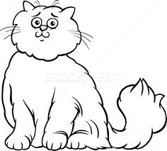 Happy cat cartoon for coloring book royalty free vector. Persian Cat Cartoon Coloring Page Vector Illustration C Izakowski 2464932 Stockfresh