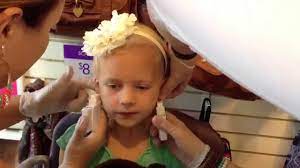 Ear Piercing At Claire S 6 Years Old Youtube