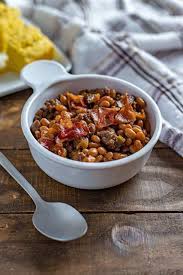 It goes well with spicy jerk chicken and other flavorful. Easy Baked Beans With Ground Beef Bacon And Brown Sugar My Kitchen Serenity