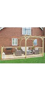 Introducing the shade and style of a at the backyard showcase, we handcraft and ship the highest quality pergola kits nationwide. Forest Ultima Pergola Deck Kit 2 4mx4 8m Pressure Treated 5m X 3m Amazon Co Uk Garden Outdoors
