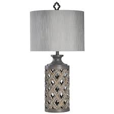 Stylecraft 34 5 In Vincent Gray Table Lamp With Gray Hardback Fabric Shade L315015ds With Images Grey Table Lamps Lamp Table Lamp