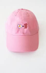 Egg Bacon Cap Pink Cute Hats Dad Hats Cap