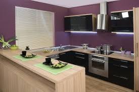 Wandfarbe Fur Kuche Aubergine Holz Schwarze Hochglanz Fronten Schwarze Kuchenmobel Kuchenwandfarben Wandfarbe Kuche