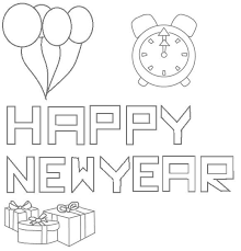 We are sharing very easy and unique collection of new year coloring pages. Happy New Year Coloring Printable Page For Kids