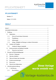 Diese vorlage können sie als ausgangspunkt für das lastenheft ihres produkts nutzen, anstatt eines von grund auf aufzusetzen. Pflichtenheft Vorlage Kostenloser Vordruck Zum Download