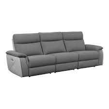 Give your family room a complete makeover with a leather living room set. Pemberly Row 110 Fabric Double Reclining Sofa With Headrests In Dark Gray Pr 4753 2212000