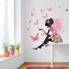 Wall Decor For Girls Room Inspirational Flower Fairy Wall Sticker Scene Butterfly Wall Decal Gir Wall Stickers Bedroom Wall Decals Girls Room Girls Wall Decals