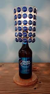 Bud Light 40 Oz Bottle Lamp Complete With Bottle Cap Lamp Shade By Licensetocraft 60 00 Bottlelamp Diy Bottle Lamp Bottle Cap Crafts Beer Cap Crafts