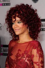 Rihanna Red Hairstyles Medium Curly Hairstyle For African American Pretty Designs Red Curly Hair Hair Styles Rihanna Hairstyles