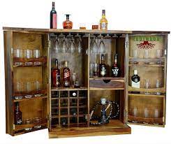 O&k furniture industrial wine rack table with glass holder, wine bar cabinet with storage, brown 690. Rootwood Wooden Stylish Brown Bar Cabinet With Wine Glass Storage Teak Finish Amazon In Furniture