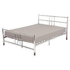 Standard size pillows cannot be propped upright, otherwise the entire headboard is not visible. Vista Chrome Bed Frame Double Double Metal Beds