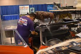 Al Knoch Interiors Was Already Busy Working On Corvettes On Setup Day At The 36th Corvette Chevy Expo In Houston Texas Chevy Corvette 2014 Corvette