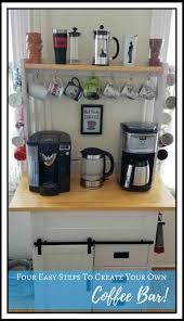 Having a customized bar is a great idea, and the bar can be closed when it is not being put to use. Diy Four Easy Steps To Create Your Own Coffee Bar