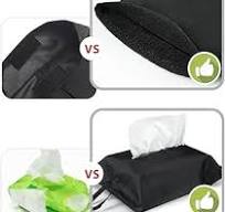 kakaforsa Black Toilet Paper Holder Travel Napkin Holder Reusable Tissue  Holder Cloth Tissue Box Cloth Cover Hang Paper Towel Holder Tissue Box  Cover ...