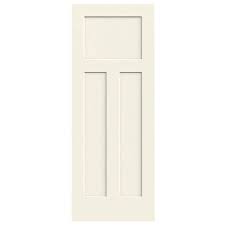 Jeld Wen 30 In X 80 In Craftsman Vanilla Painted Smooth Molded Composite Mdf Interior Door Slab Thdjw137100555 Craftsman Style Doors Interior Closet Doors Craftsman