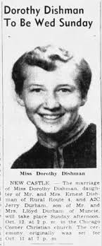 Dorothy Dishman and Jerry Durham: marriage announcement