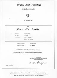Iscrizione all albo degli psicologi. Dott Ssa Maristella Basile Psicologa Psicoterapeuta