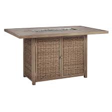 Check spelling or type a new query. Beachcroft Beige Rectangular Bar Table With Fire Pit Speedyfurniture Com