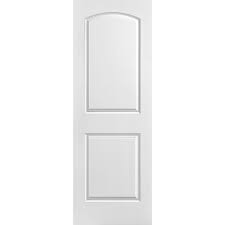 Masonite 28 In X 80 In Solidoor Roman Smooth 2 Panel Round Top Solid Core Primed Composite Interior Door Slab 24928 The Home Depot