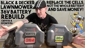 Black And Decker 36v Mower Battery Replacement Black Decker 36v Cordless Lawnmower Battery Cell Replacement Cm1936 Spcm1936 Youtube