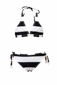 Bikini Stripe Black White