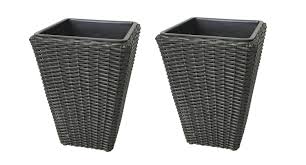 Designed with a classic look with natural colors, designed to enhance. Grapevine Medium Square Resin Planters Matte Black 2 Pack Walmart Canada