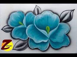 طريقة رسم وردة بلون تركواز بطريقة سهلة جدا youtube acrylic art art painting