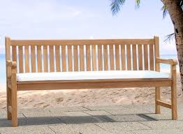 Sitzkissen Gartenbank Weisse Farbe Des Materials Waren Komfortabel Und Sah Sauber Schmucken Teak Gartenbank