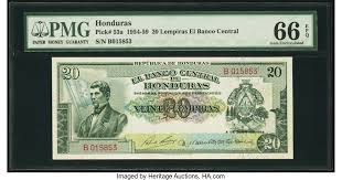 Mercado financiero interno de honduras objetivos: Honduras Banco Central De Honduras 20 Venite Lempiras 4 6 1954 Pick Lot 29209 Heritage Auctions