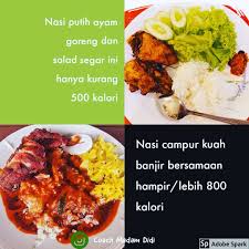 Sajian untuk sarapan yang juga difavoritkan adalah nasi uduk, yang mana satu porsi nasi uduk lengkap dengan bihun atau bakmi goreng serta aneka gorengan bisa mencapai 550 kalori. Kalori Nasi Rames Python