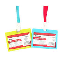 Foska PP Color Name Tag Badge Holder Work ID Badges Employee ID Badges With  Lanyard for Office