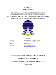 Contoh karya ilmiah bahasa indonesia. Cover Karil