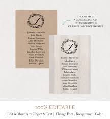 Editable Wedding Table Seating Cards Hanging Seating Printable Wedding Seating Chart C3