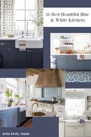 Cabinets painted in exuberant hues may be trending at the moment, but the popularity of white kitchen cabinetry still persists. 36 Best Beautiful Blue And White Kitchens To Love Hello Lovely