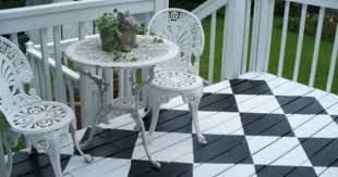 Black And White Deck Decor Ideas Metamorphis Monday Checkerboard Deck Deck Paint Outdoor Deck Decorating Outdoor Decor Backyard