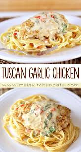 Tuscan Garlic Chicken Olive Garden Knockoff Mel S Kitchen Cafe Recipe Garlic Chicken Recipes Recipes Food