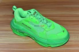 Black And Lime Green Shoes Mens Balenciaga Triple S Clear Sole Trainer Sneakers Shoes Neon Green Dad Shoes Sneakers Shoes