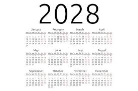 Simple Calendar 2028 Monday Stationery Templates Free Printable Calendar Calendar Template