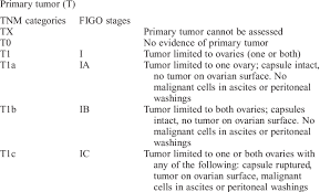 During primary surgery for advanced stage epithelial ovarian cancer all attempts should be made to achieve this article aims to review ct features for staging ovarian cancer, highlighting routes of. 2 Tnm Staging Classification For Ovarian Cancer Download Table