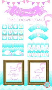 Free Aqua Mermaid Party Printable Magical Printable Mermaid Party Printables Mermaid Baby Showers Mermaid Theme Birthday