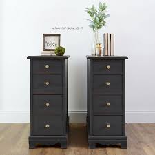 And We Found Some Time To Refinish One More Set Of Skinny Nightstands For A Client These Ones Are Tall Bedside Table Master Bedroom Diy Dresser As Nightstand