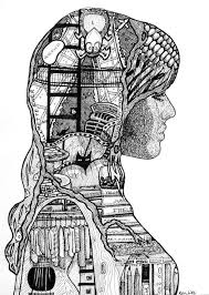 Black And White Self Portrait Art Self Portrait Idea Have The Students Make A Silhouette Bust Then Have Them Draw Their Self Portrait Inside Or Art Projects Art Lessons Drawing Projects