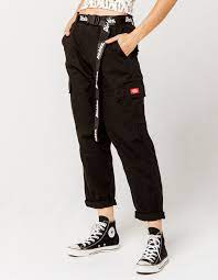 Dickies Belted Utility Black Cargo Pants Black 355708100 Cargo Pants Outfit Black Cargo Pants Skater Girl Outfits