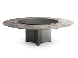 Round Marble Table With Lazy Susan Yol Sect By Gallotti Radice Design Gabriele E Oscar Buratti In 2020 Round Marble Table Marble Table Round Dinning Table
