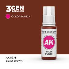 AK-Interactive: (3rd Gen) Acrylics - Color Punch Beast Brown (17mL)