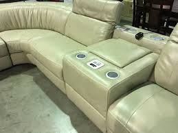 See pictures and shop the latest fashion and style trends of cindy crawford, including cindy crawford wearing blazer, leather jacket, cropped jacket and more. Natuzzi Cindy Crawford Home Beige Leather Sectional Sofa Featuring Power Recliners 2 Center Speake